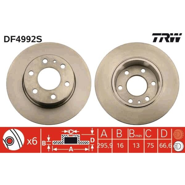 TRW DF4992S Bremsscheibe