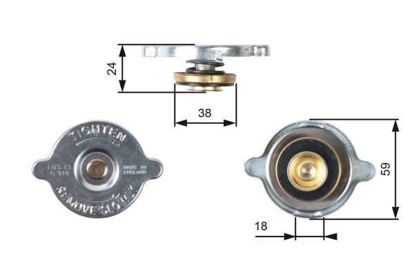 GATES RC115 Verschlussdeckel, Kühler
