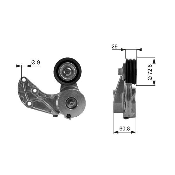 GATES T38317 Riemenspanner, Keilrippenriemen