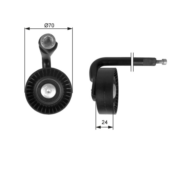 GATES T39020 Spannrolle, Keilrippenriemen