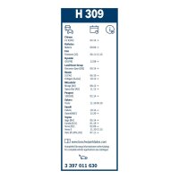 Wischblatt BOSCH 3 397 011 630 Heckscheibe 300mm - 1 Stück