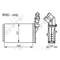 NRF 58034 Wärmetauscher, Innenraumheizung