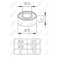 Lager NRF 38462 Klimakompressor 35x52x12mm - 1 Stück