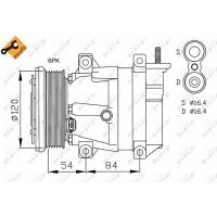Klimakompressor NRF 32484 Keilrippenriemen 120mm - 1 Stück