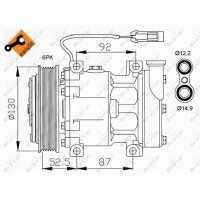 Klimakompressor NRF 32113 SD7V16 Keilrippenriemen - 1 Stück