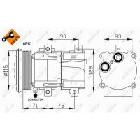 Klimakompressor NRF 32110 Keilrippenriemen FS10-170 - 1 Stück