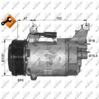 Klimakompressor NRF 32409 CVC 12V Keilrippenriemen - 1 Stück