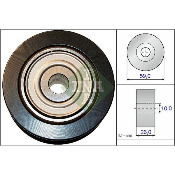 Schaeffler INA 532 0737 10 Umlenk-/Führungsrolle, Keilrippenriemen