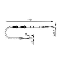 BOSCH 1 987 477 257 Seilzug, Feststellbremse
