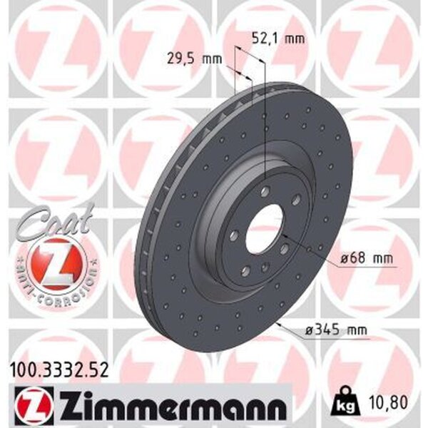 ZIMMERMANN 100.3332.52 Bremsscheibe
