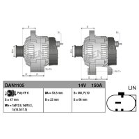 DENSO DAN1105 Generator