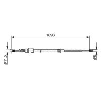 BOSCH 1 987 477 698 Seilzug, Feststellbremse