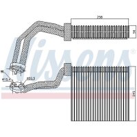Verdampfer NISSENS 92293 Klimaanlage 258x245x56mm - 1 Stück