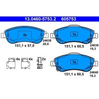 ATE 13.0460-5753.2 Bremsbelagsatz, Scheibenbremse