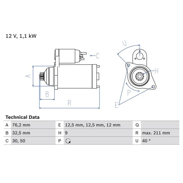 BOSCH 0 986 017 830 Starter