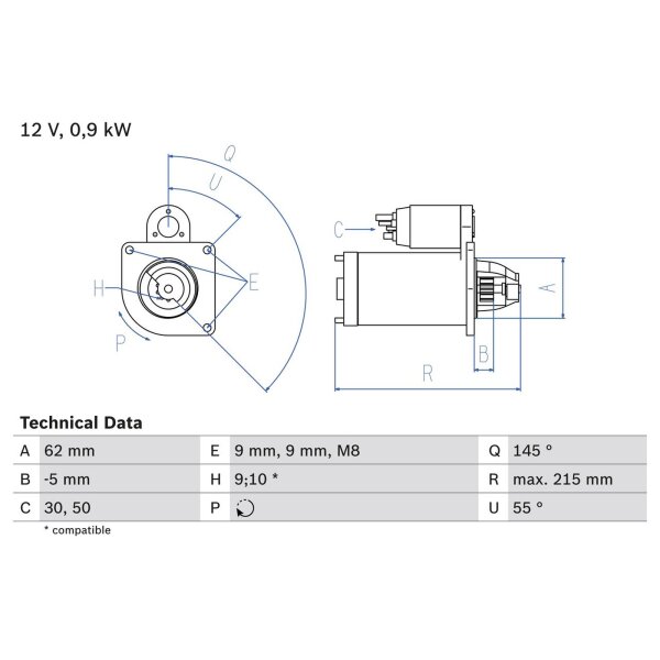 BOSCH 0 986 013 850 Starter