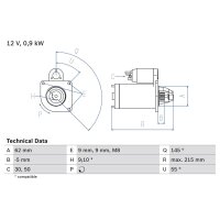 BOSCH 0 986 013 850 Starter