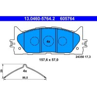 ATE 13.0460-5764.2 Bremsbelagsatz, Scheibenbremse