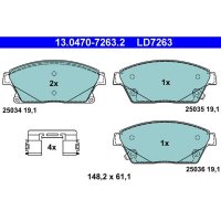 ATE 13.0470-7263.2 Bremsbelagsatz, Scheibenbremse