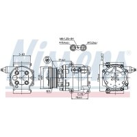 Klimakompressor NISSENS 89358 Keilrippenriemen 12V - 1 Stück