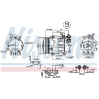Klimakompressor NISSENS 89336 SD7V16 161ccm Riemenantrieb - 1 Stück