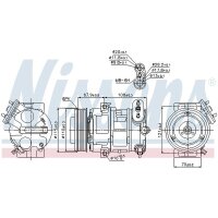 Klimakompressor NISSENS 89126 Keilrippenriemen CVC6 - 1 Stück