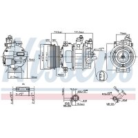 Klimakompressor NISSENS 89421 Keilrippenriemen PXE16 - 1 Stück