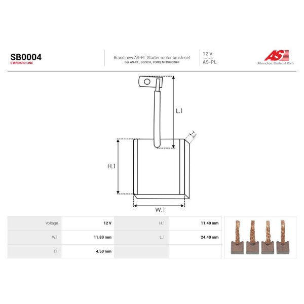 AS-PL SB0004 Kohlebürste, Starter
