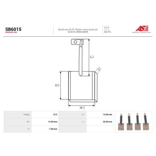 AS-PL SB6015 Kohlebürste, Starter