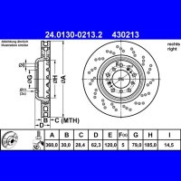 ATE 24.0130-0213.2 Bremsscheibe
