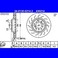 ATE 24.0130-0214.2 Bremsscheibe