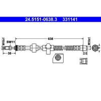 ATE 24.5151-0638.3 Bremsschlauch