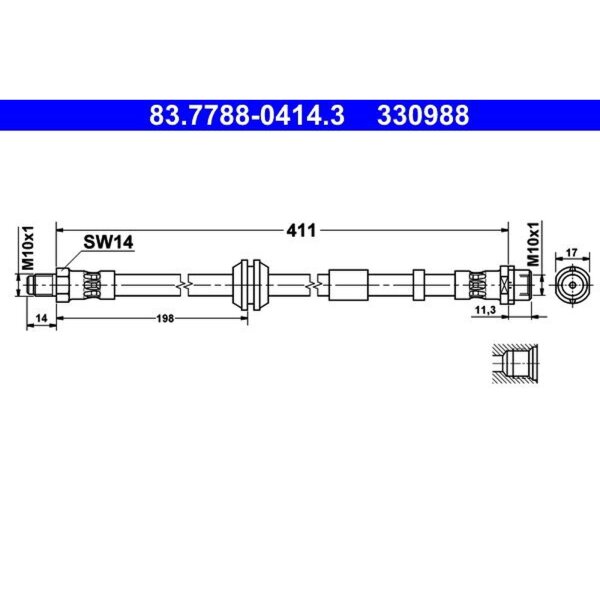ATE 83.7788-0414.3 Bremsschlauch