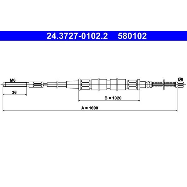 ATE 24.3727-0102.2 Seilzug, Feststellbremse
