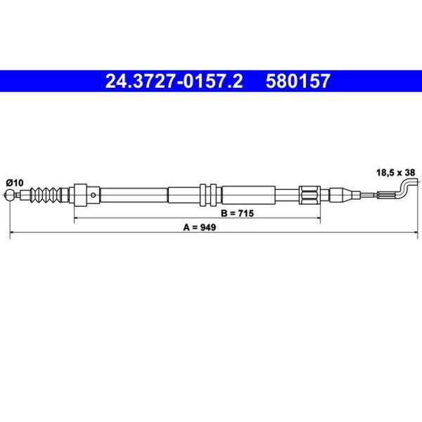 ATE 24.3727-0157.2 Seilzug, Feststellbremse