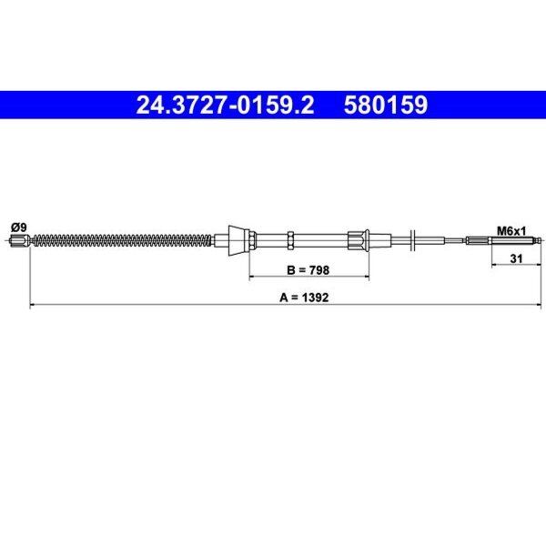 ATE 24.3727-0159.2 Seilzug, Feststellbremse