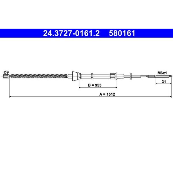ATE 24.3727-0161.2 Seilzug, Feststellbremse