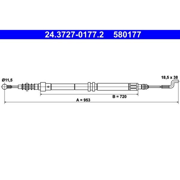 ATE 24.3727-0177.2 Seilzug, Feststellbremse