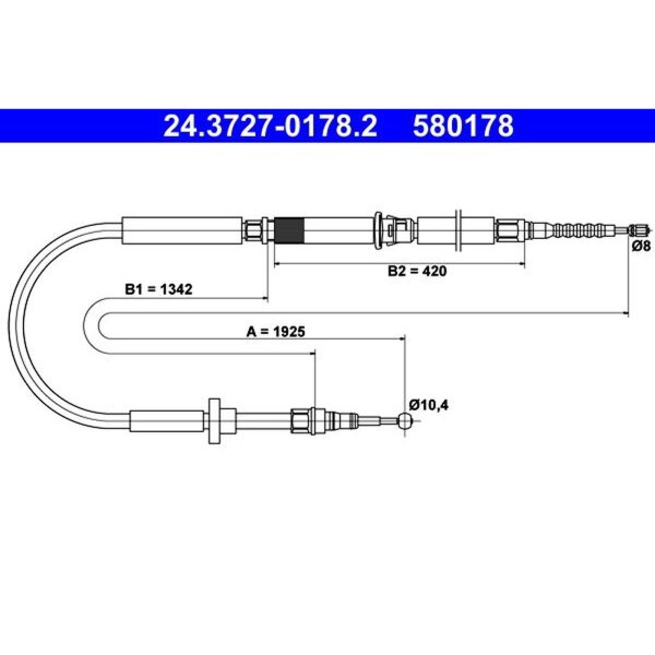 ATE 24.3727-0178.2 Seilzug, Feststellbremse