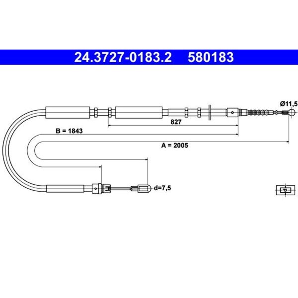 ATE 24.3727-0183.2 Seilzug, Feststellbremse