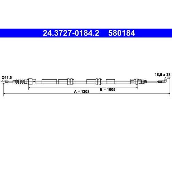 ATE 24.3727-0184.2 Seilzug, Feststellbremse