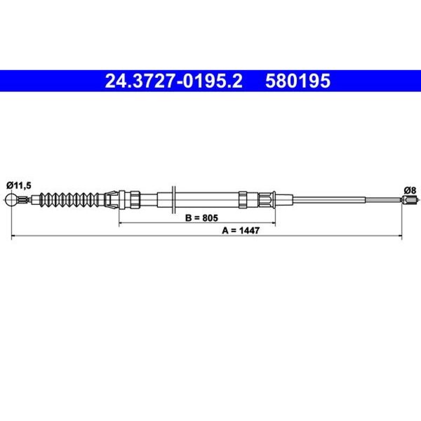 ATE 24.3727-0195.2 Seilzug, Feststellbremse