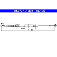 ATE 24.3727-0196.2 Seilzug, Feststellbremse