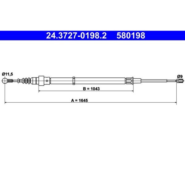 ATE 24.3727-0198.2 Seilzug, Feststellbremse