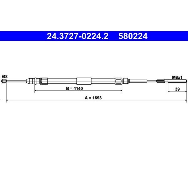 ATE 24.3727-0224.2 Seilzug, Feststellbremse