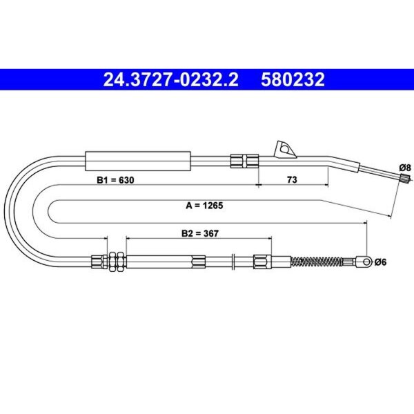 ATE 24.3727-0232.2 Seilzug, Feststellbremse