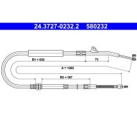 ATE 24.3727-0232.2 Seilzug, Feststellbremse