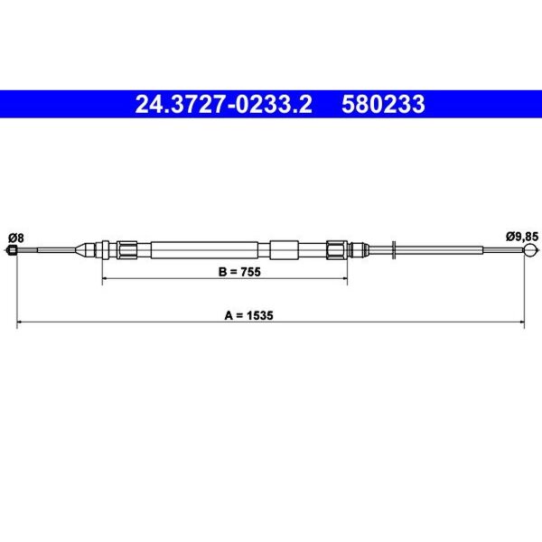 ATE 24.3727-0233.2 Seilzug, Feststellbremse