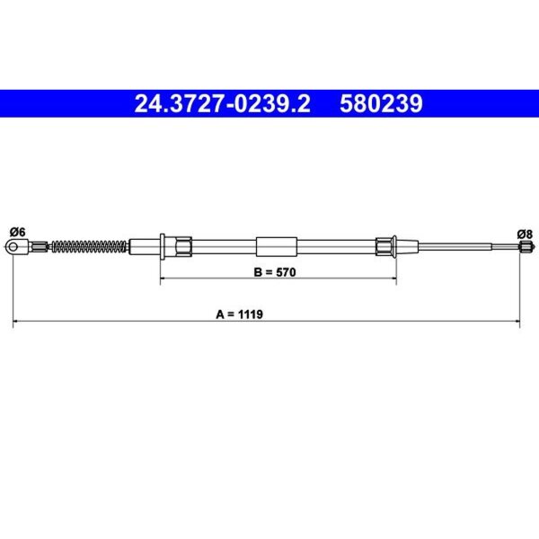 ATE 24.3727-0239.2 Seilzug, Feststellbremse