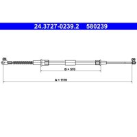 ATE 24.3727-0239.2 Seilzug, Feststellbremse